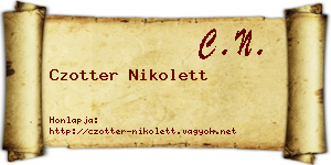 Czotter Nikolett névjegykártya
